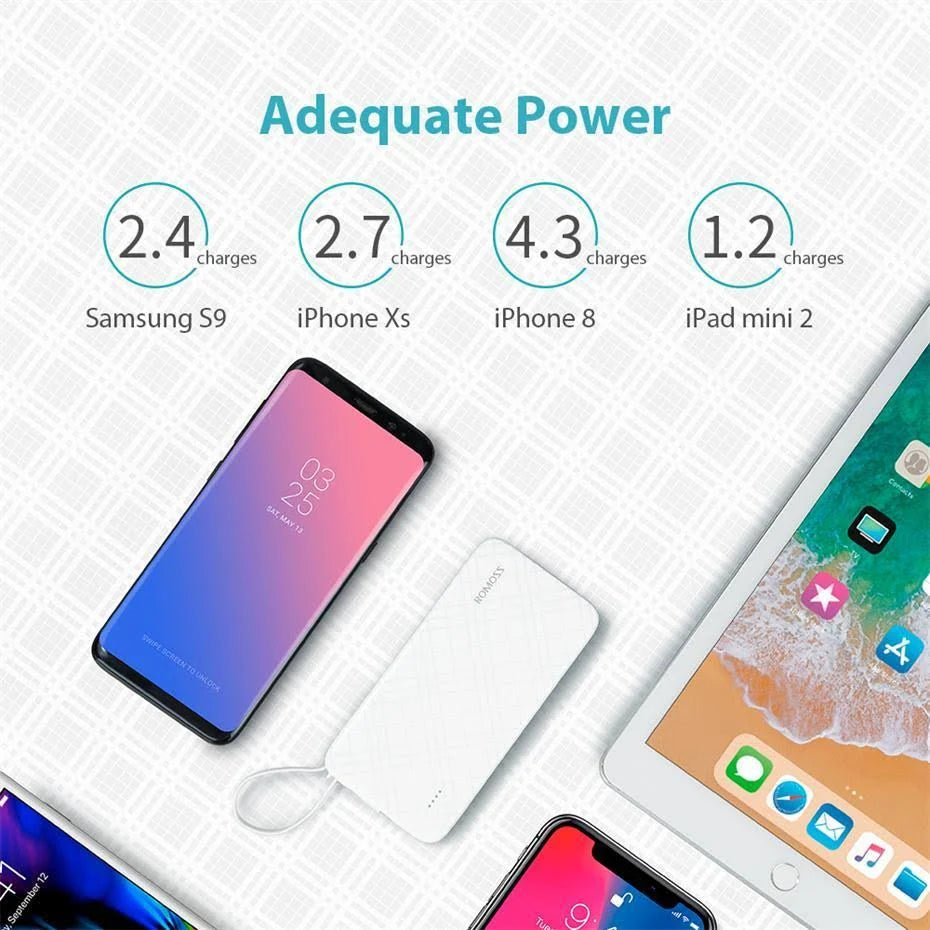 10000mAh Power Bank with Built-in Micro USB Cable Q35465