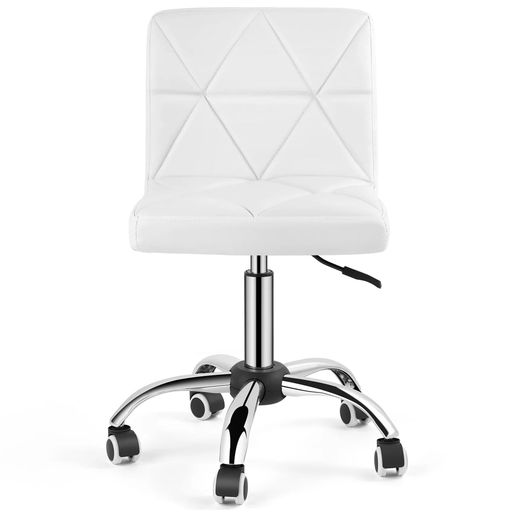 White Armless Swivel Desk Chair T6060