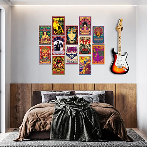 Vintage Rock Band Posters 12 Set 7.8X11.8 Inch S224