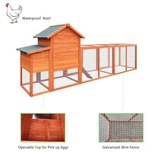 Large Wooden Chicken Coop with Run and Nesting Box G6429