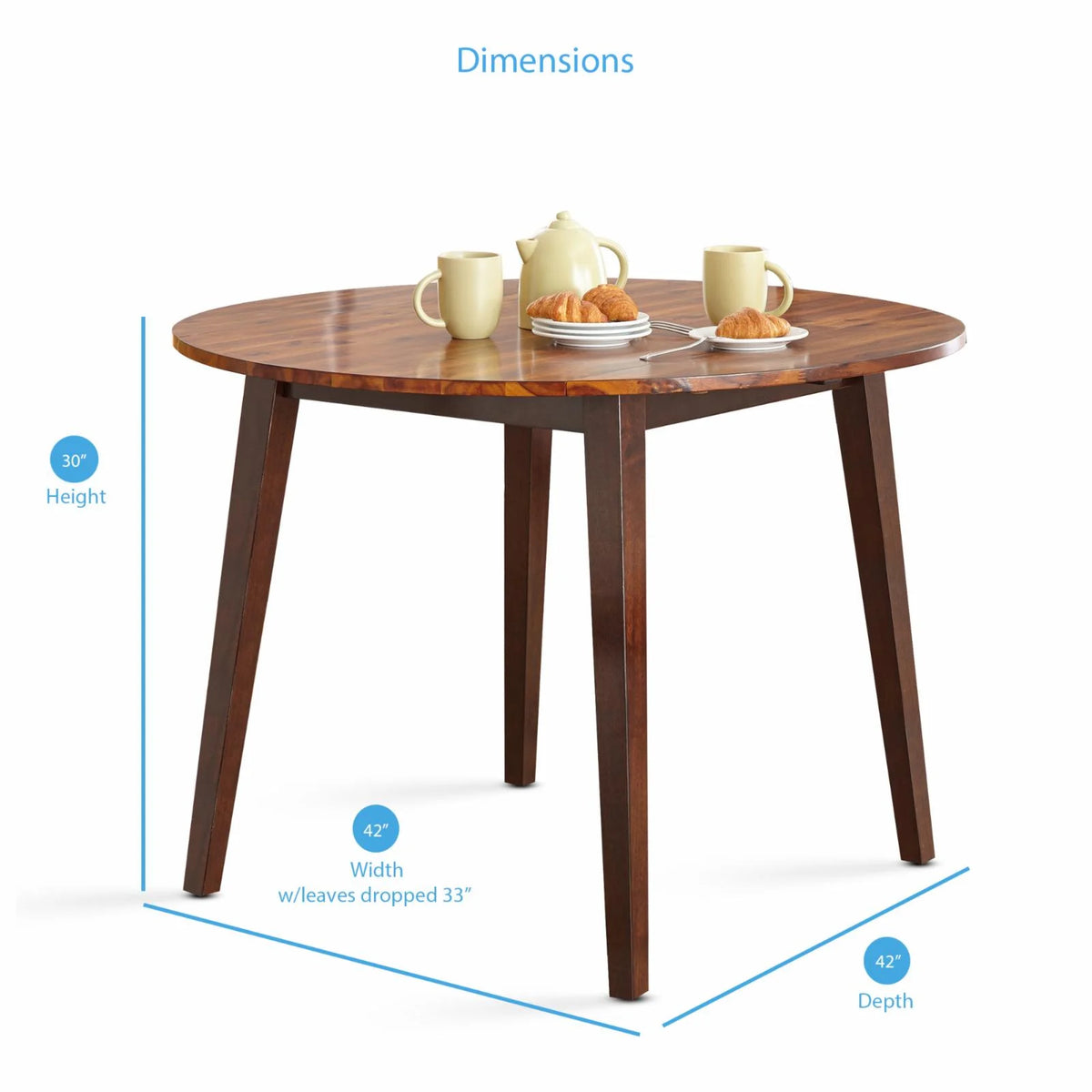 Double Drop Leaf Cherry Finish Wood Dining Table R455830