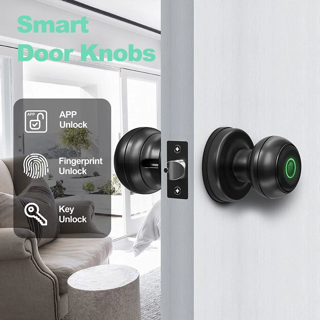 Smart Fingerprint Door Lock with App Control, Black Z51993