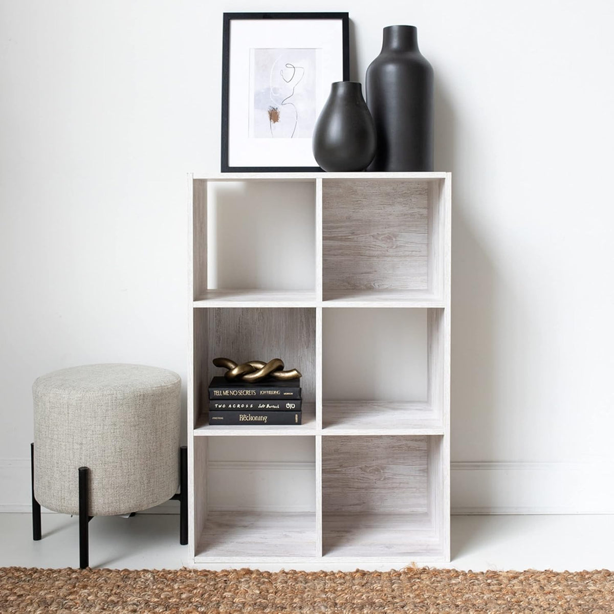 Natural Brown 3 Cube Storage Organizer Bookcase F331644