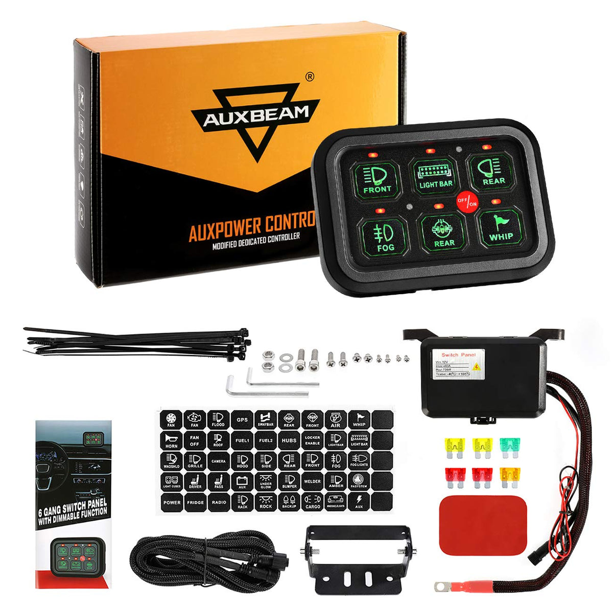 6 Gang Switch Panel LED Touch Switch Box R86528
