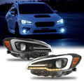 Black Smoked Projector Headlight with LED DRL and LED Sequential Signal U1440