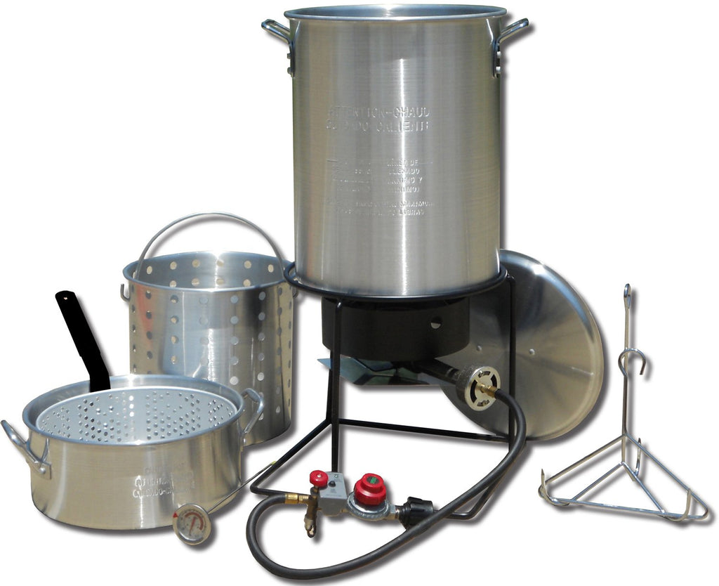 Portable Propane Outdoor Deep Frying Package with 2 Aluminum Pots I67365