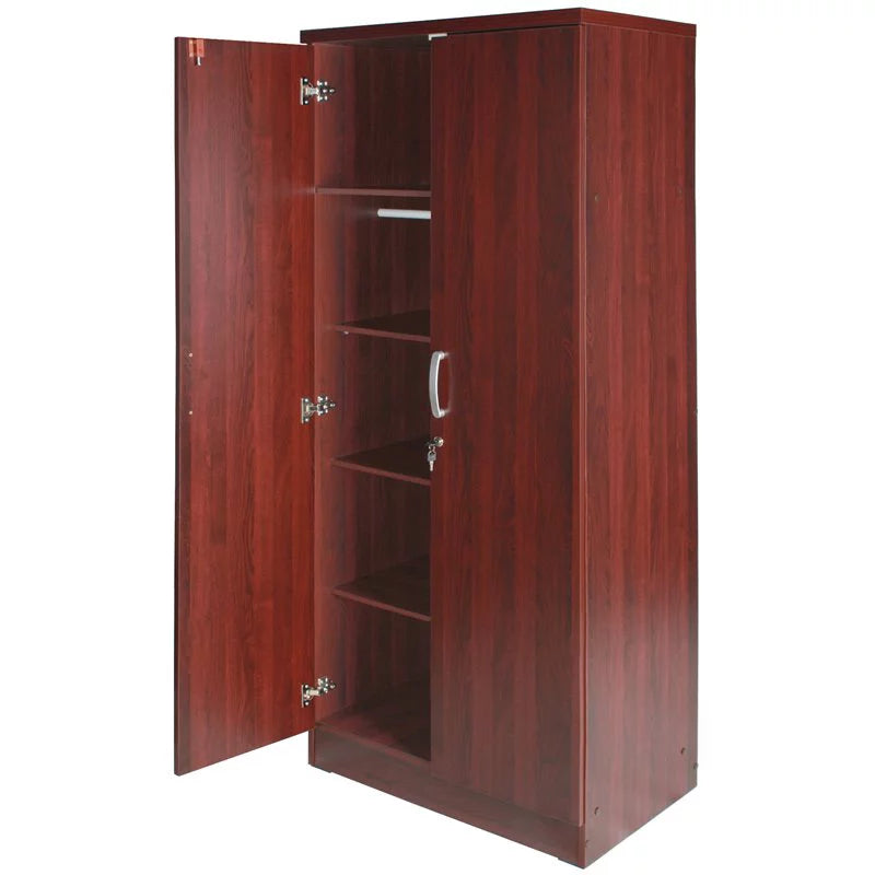Queen Bed and Armoire Wardrobe Cabinet Set M226419