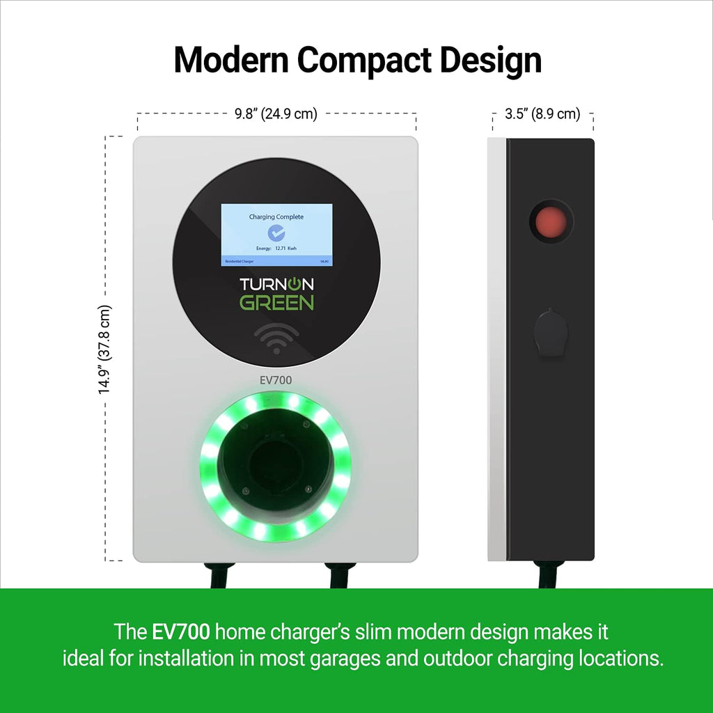 Level 2 Smart Electric Vehicle Charger with LCD Touchscreen N8770
