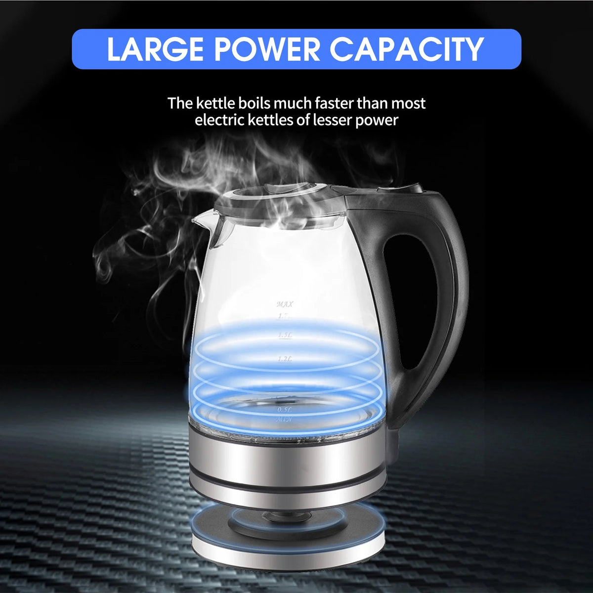 1.7L Electric Kettle 1500W Glass Q905780