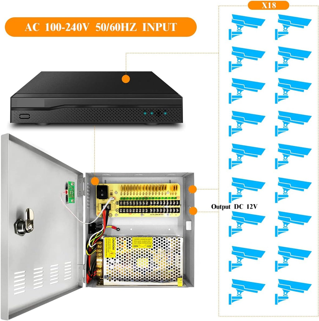 CCTV Power Supply 18 Channel 12V 20A R895308