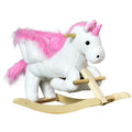Pink Plush Rocking Unicorn Ride On Toy U5674