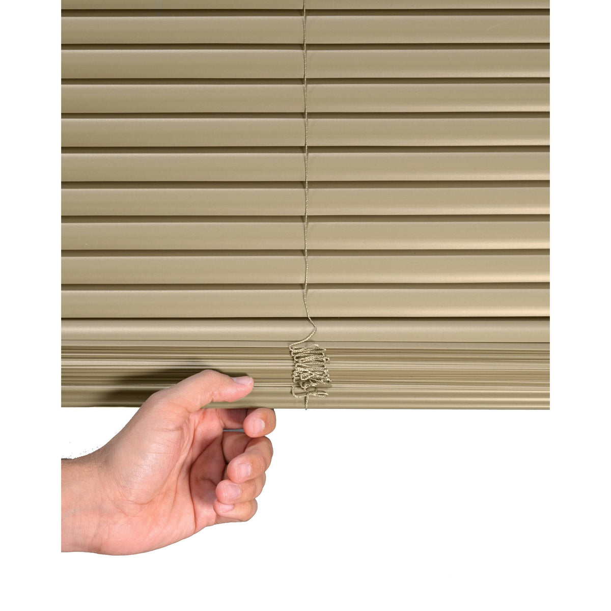 Cordless 1-Inch Vinyl Mini Blinds Cappuccino E36167