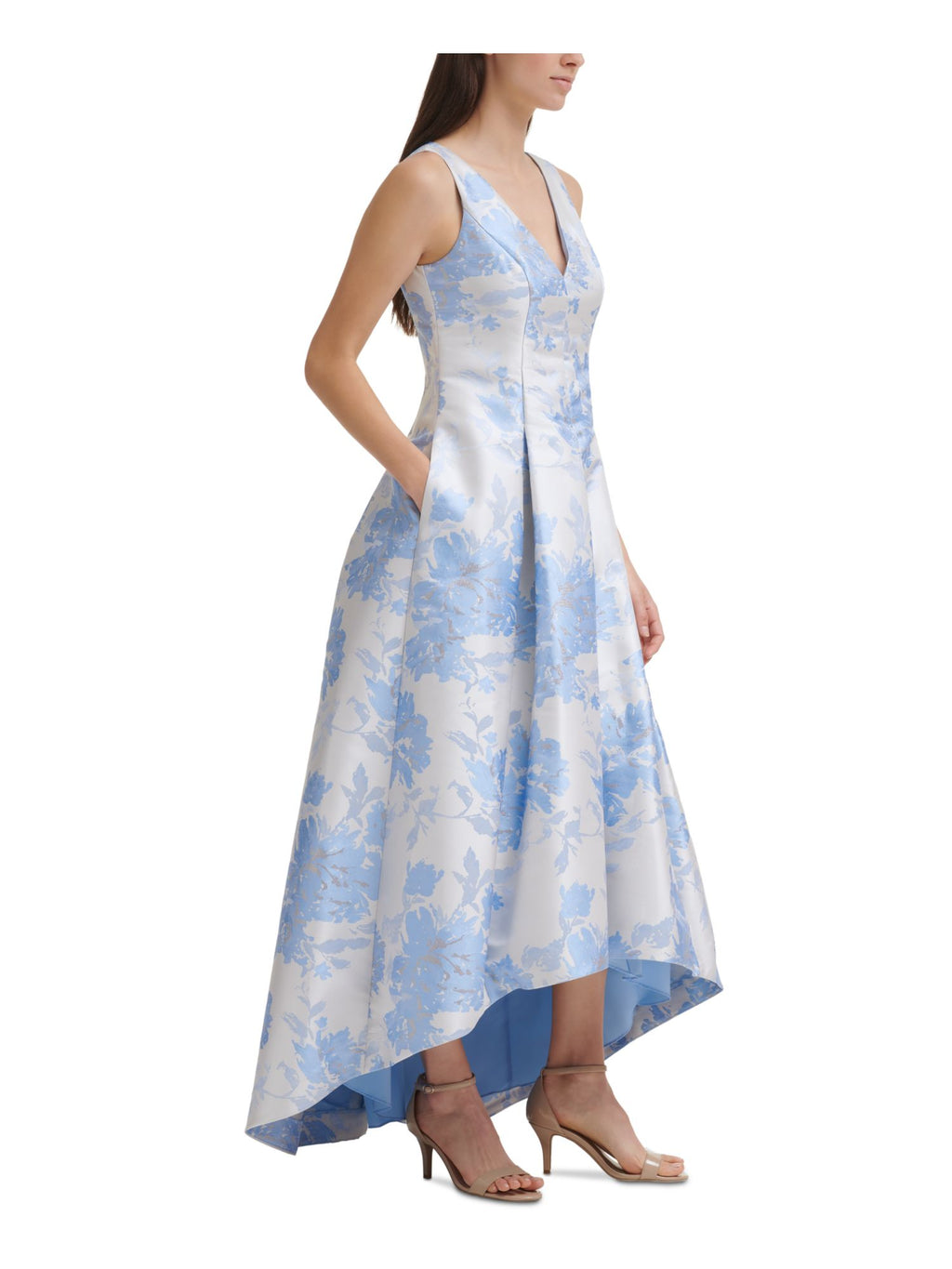 Ivory Sleeveless V Neck Full-Length Formal Dress A401560