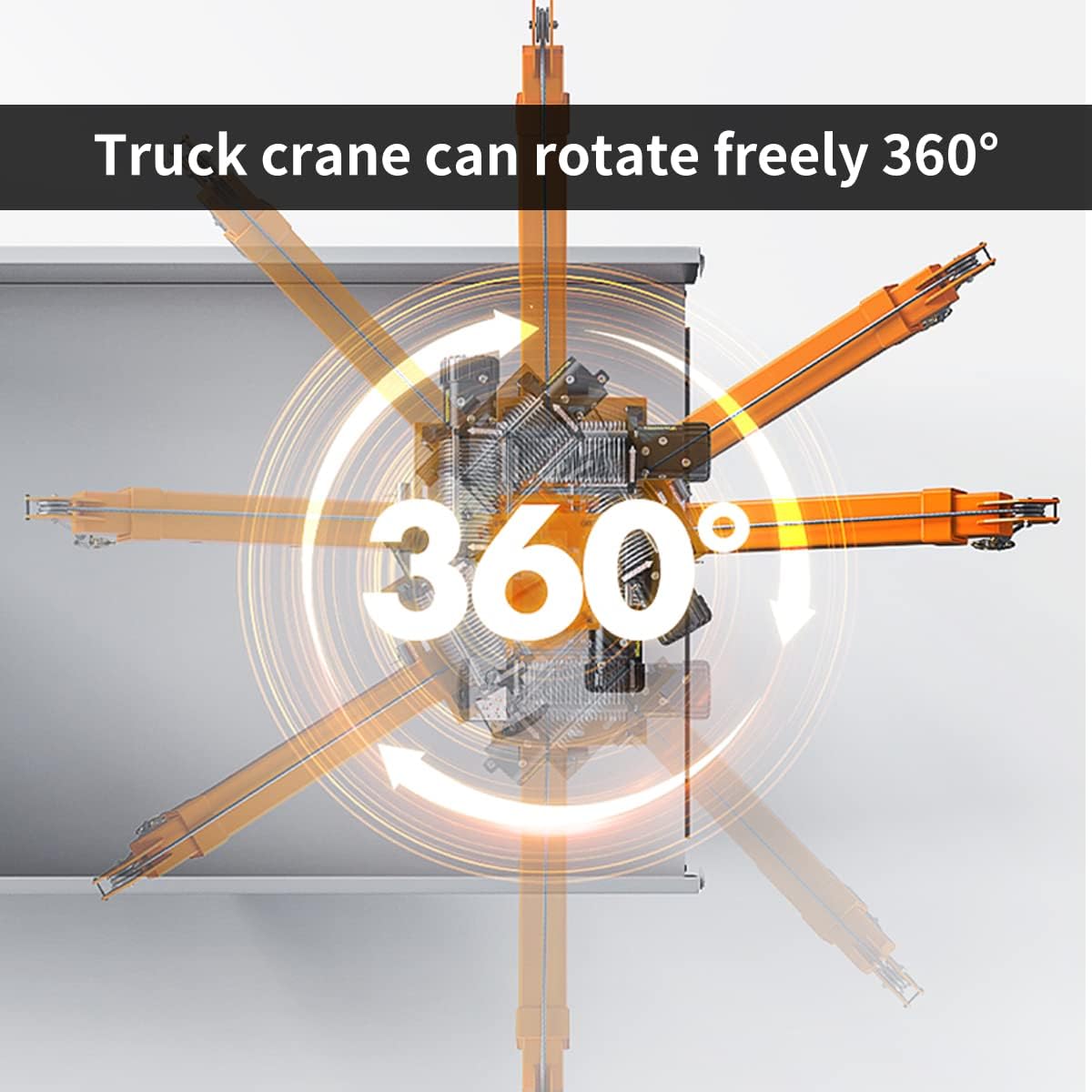 1100lb Folding Truck-Mounted Crane with Electric Winch 3500 lb 12V Painted Steel 360 Swivel W67688
