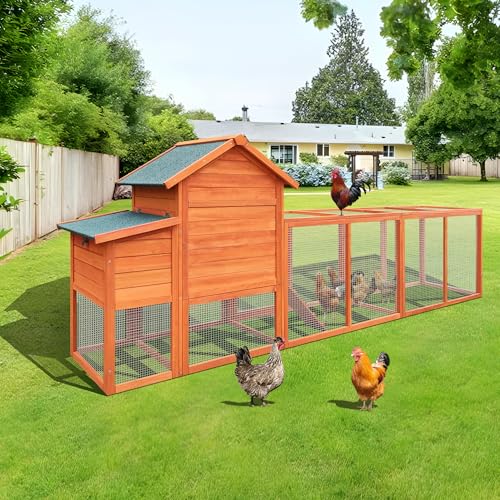 Large Wooden Chicken Coop with Run and Nesting Box G6429
