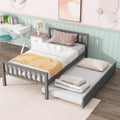 Gray Twin Size Wood Platform Bed with Trundle E451395