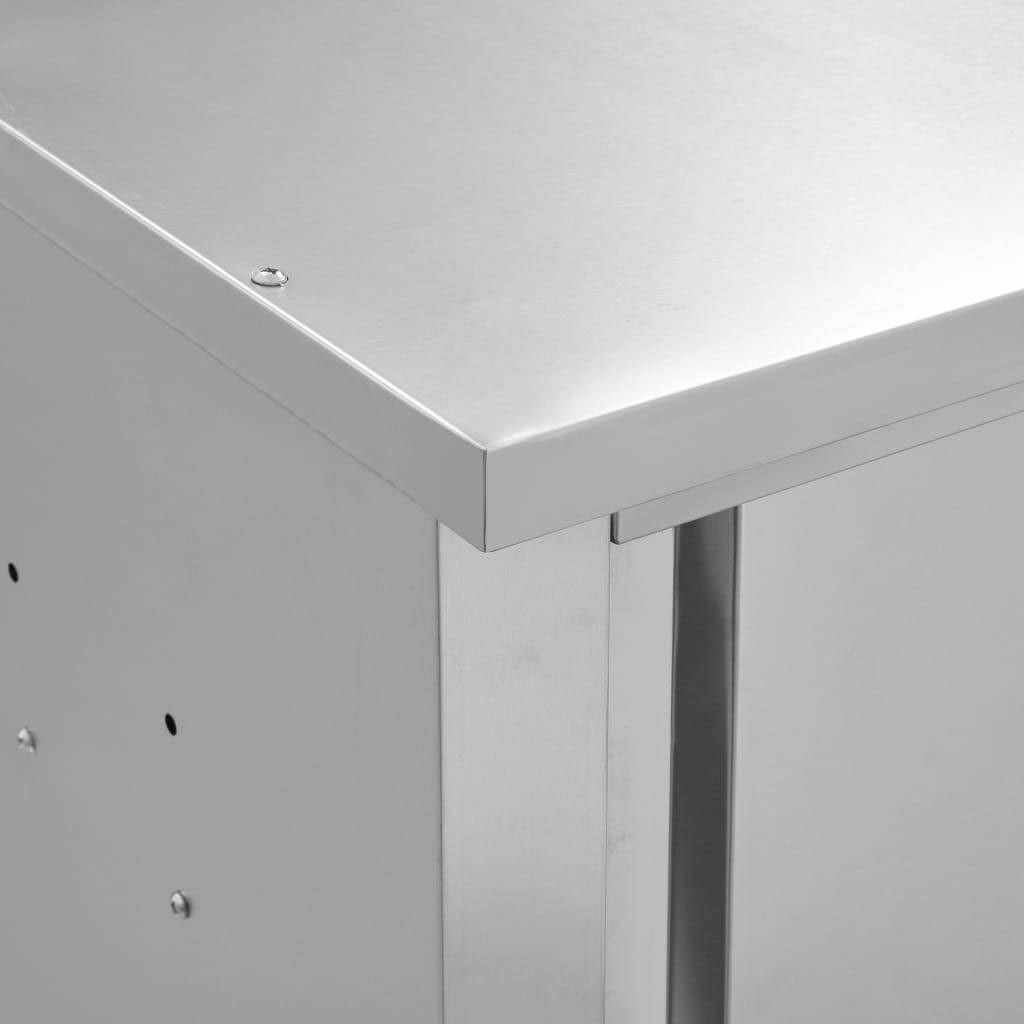 Stainless Steel Kitchen Wall Cabinet with Sliding Doors H77205
