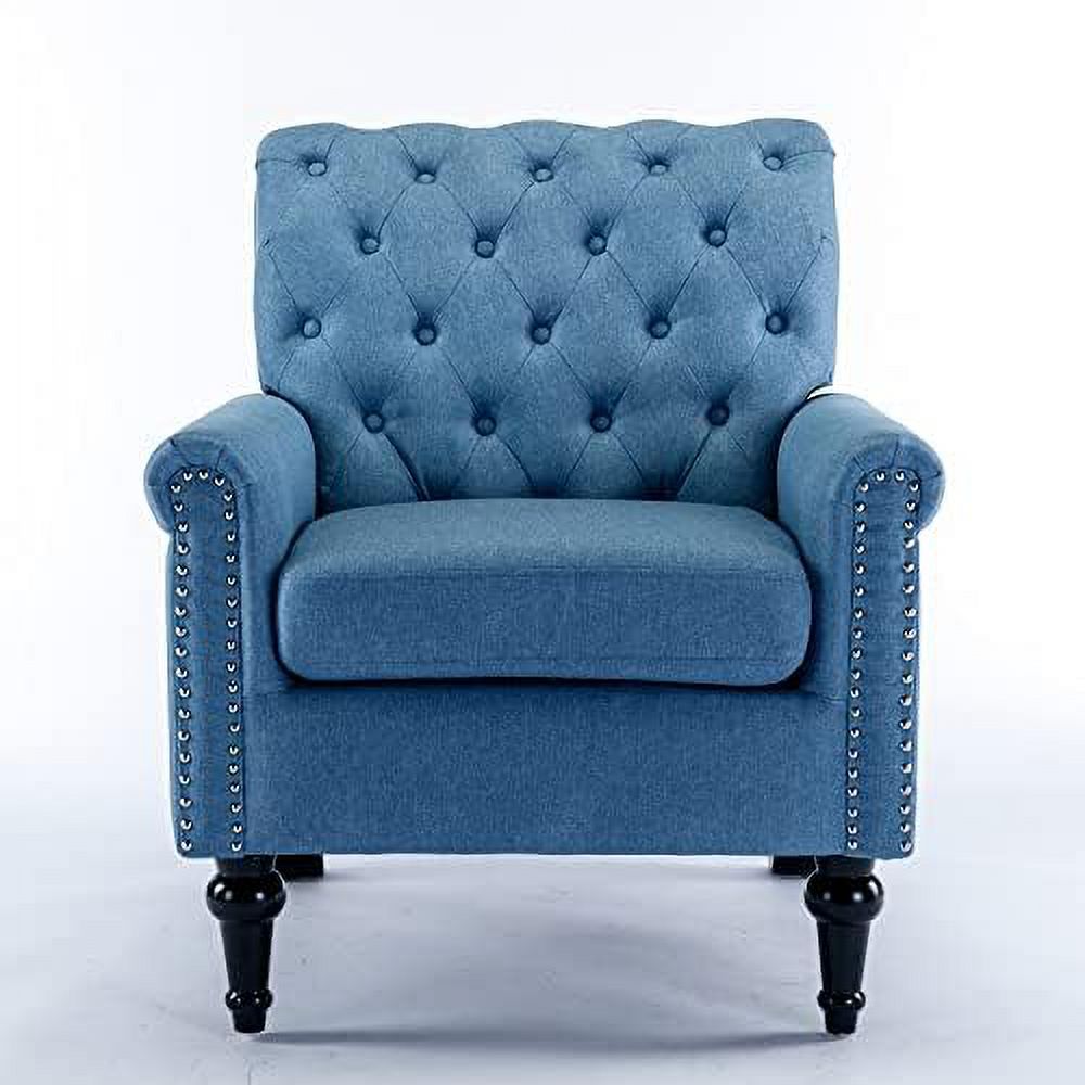 Chenille Fabric Accent Chair with Footrest V622069