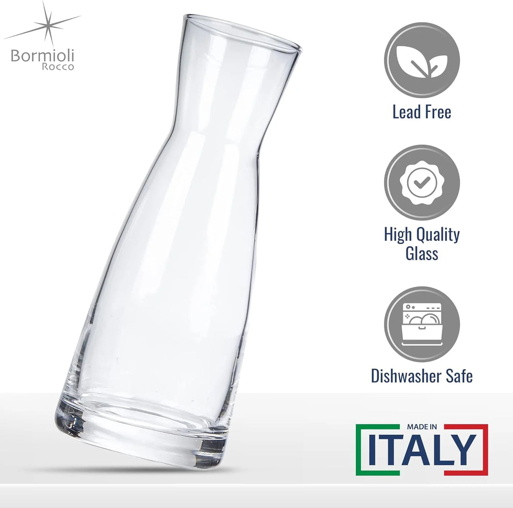 Set Of 2 Glass Carafe With Cork Lid, 36.5 Oz P2203