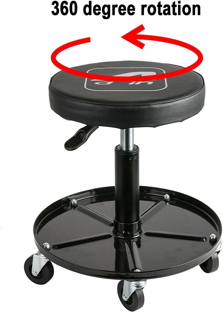 Heavy Duty Rolling Pneumatic Mechanic Stool with Tool Tray, 300lbs Pack of 2 V940