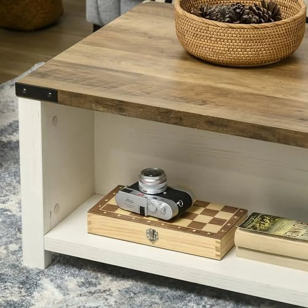 Farmhouse Coffee Table with Drawer Z669