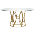 60" Stainless Steel and Glass Round Dining Table U199