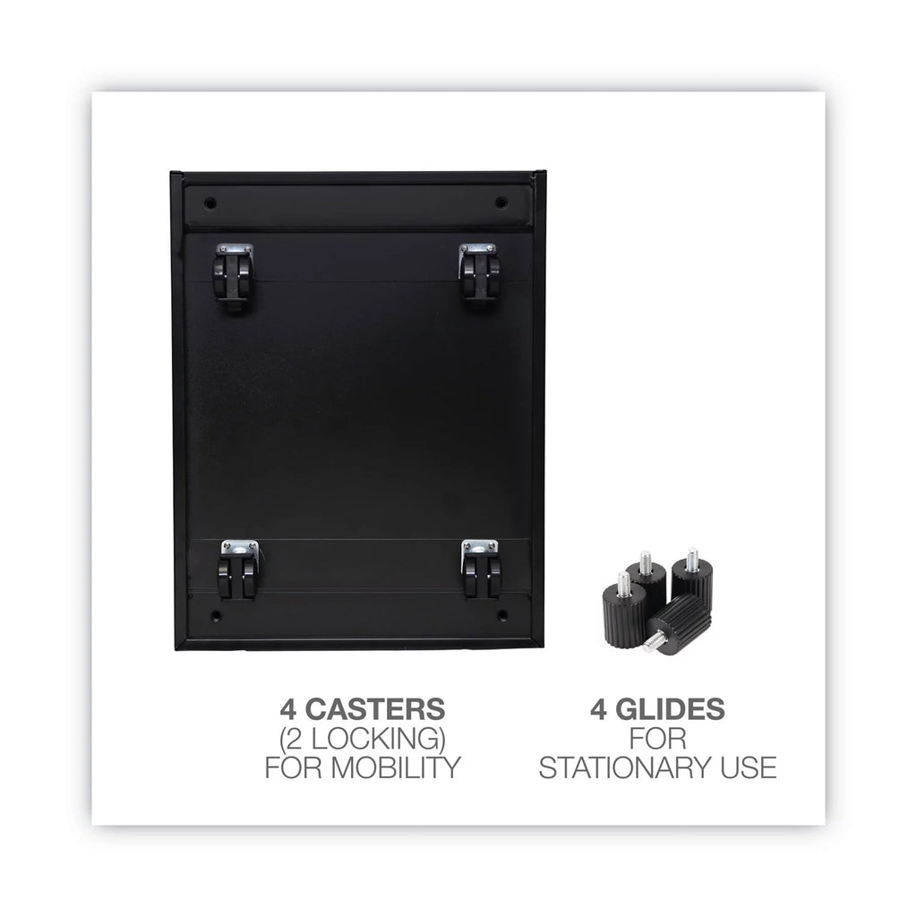Black Two-Drawer Metal Pedestal File B9202
