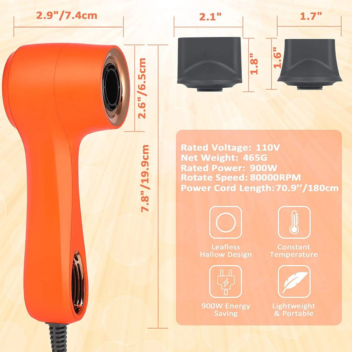 Hair Dryer with 2 Nozzles U913