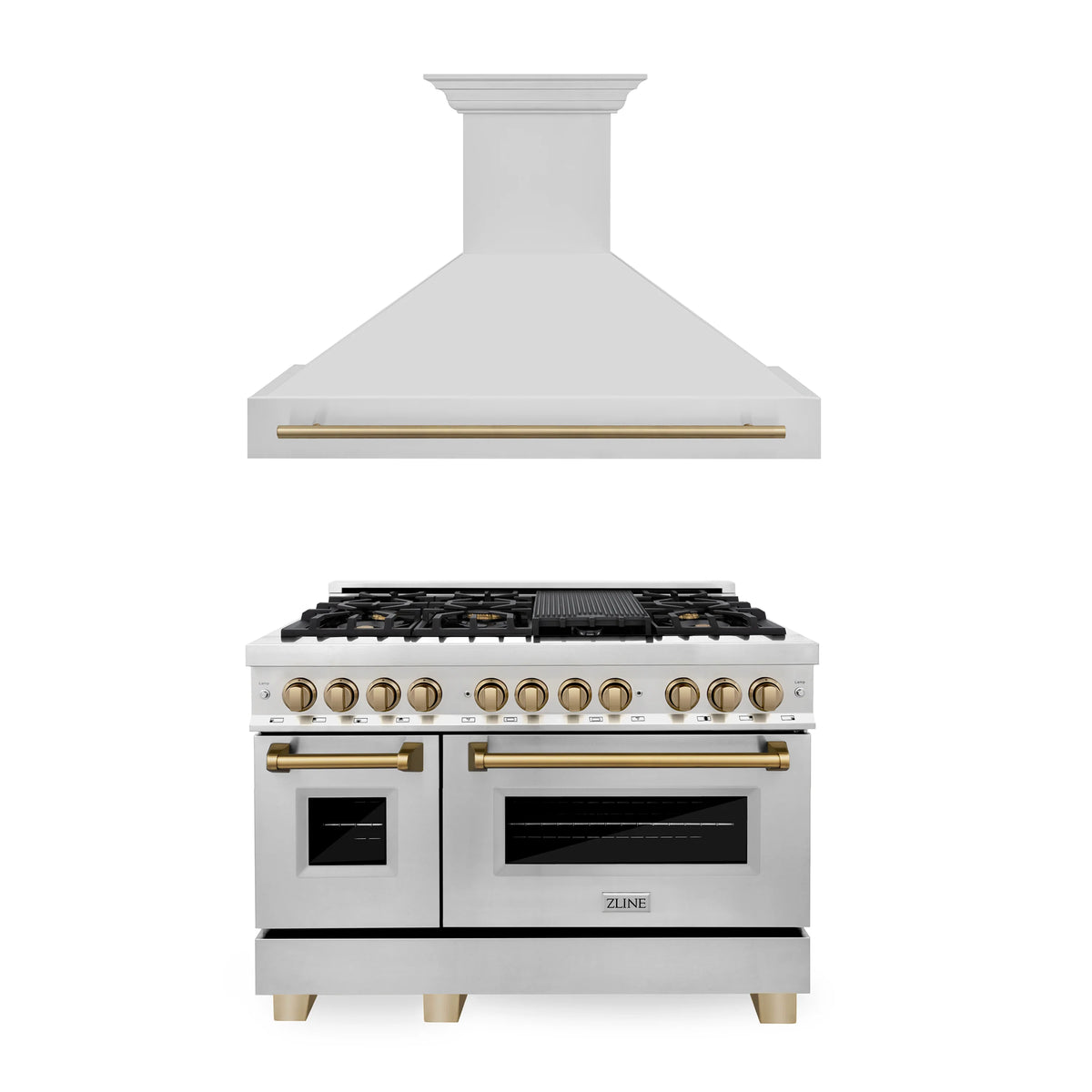48 In. Dual Fuel Range and Range Hood in Stainless Steel W26548