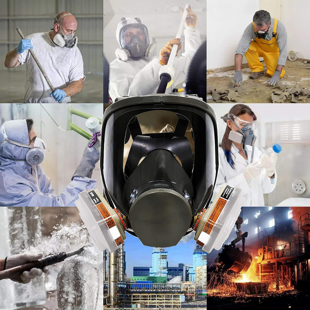 Full Face Reusable Respirator Gas Mask Pack of 2 X4912