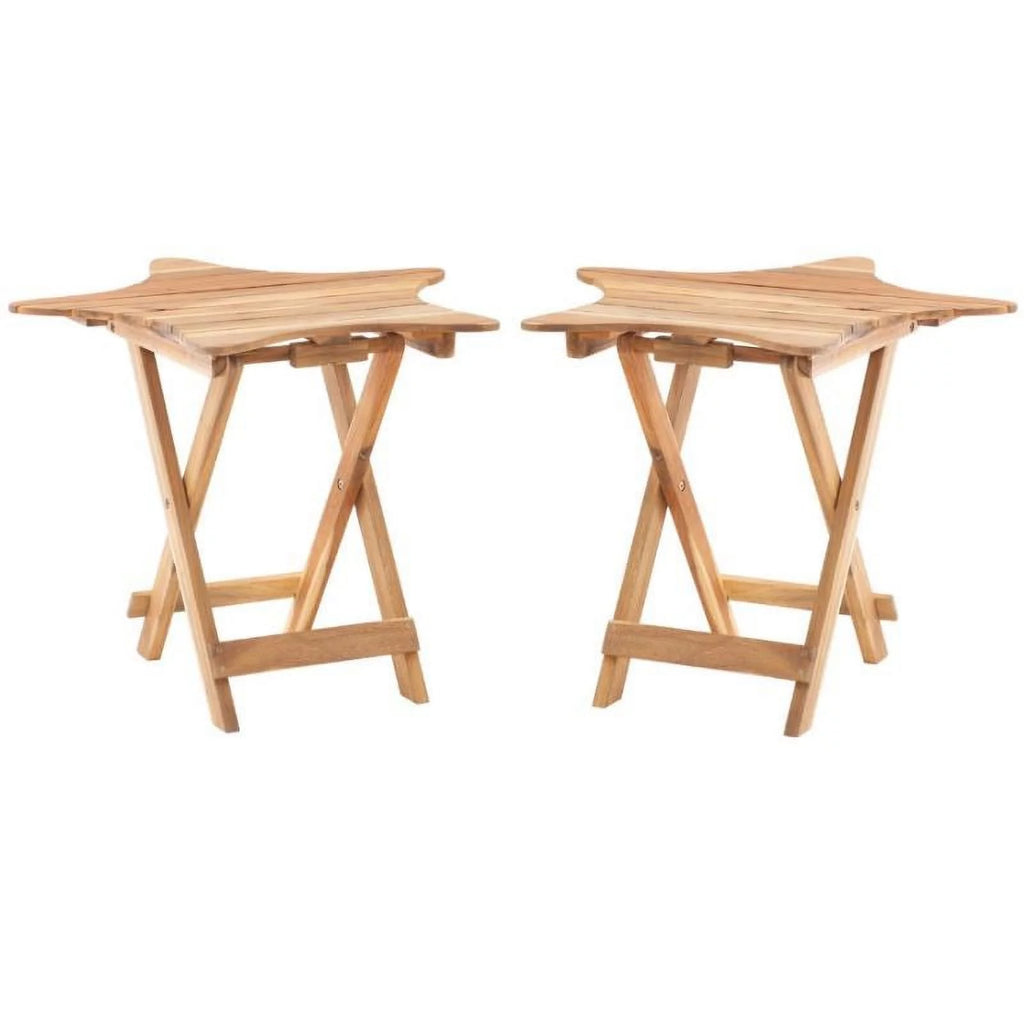 Wood Outdoor Folding Table Set of 2 C3604