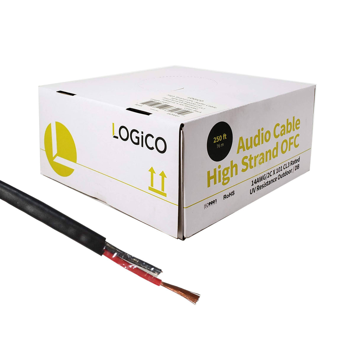 14/2 AWG Black 250ft Speaker Wire B66977