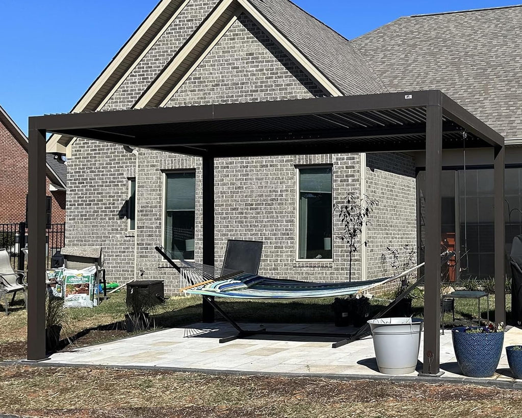 10' × 14' Aluminum Louvered Pergola Q515