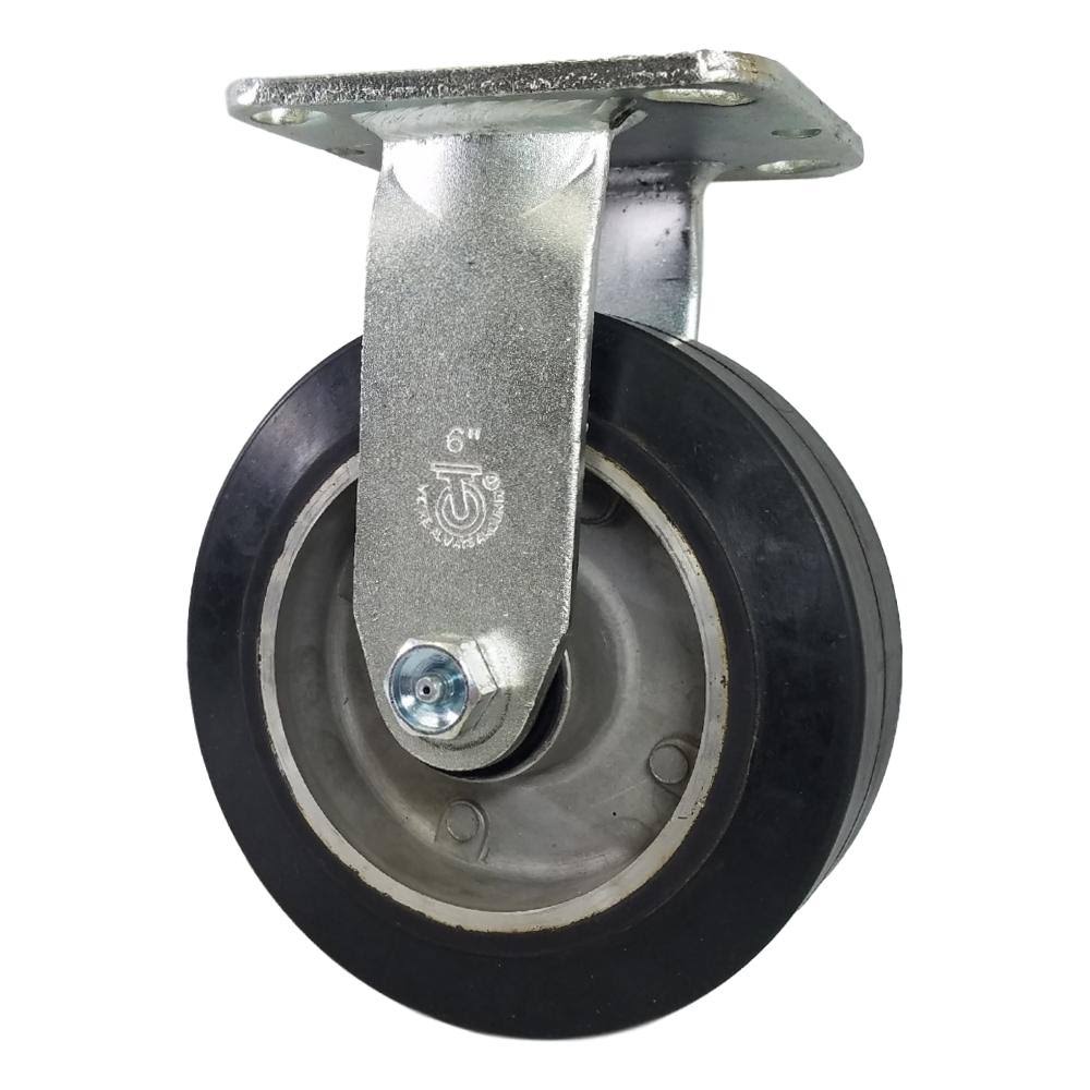 6x22 x 2x22 Mold on Rubber Aluminum Wheel Rigid Caster M622