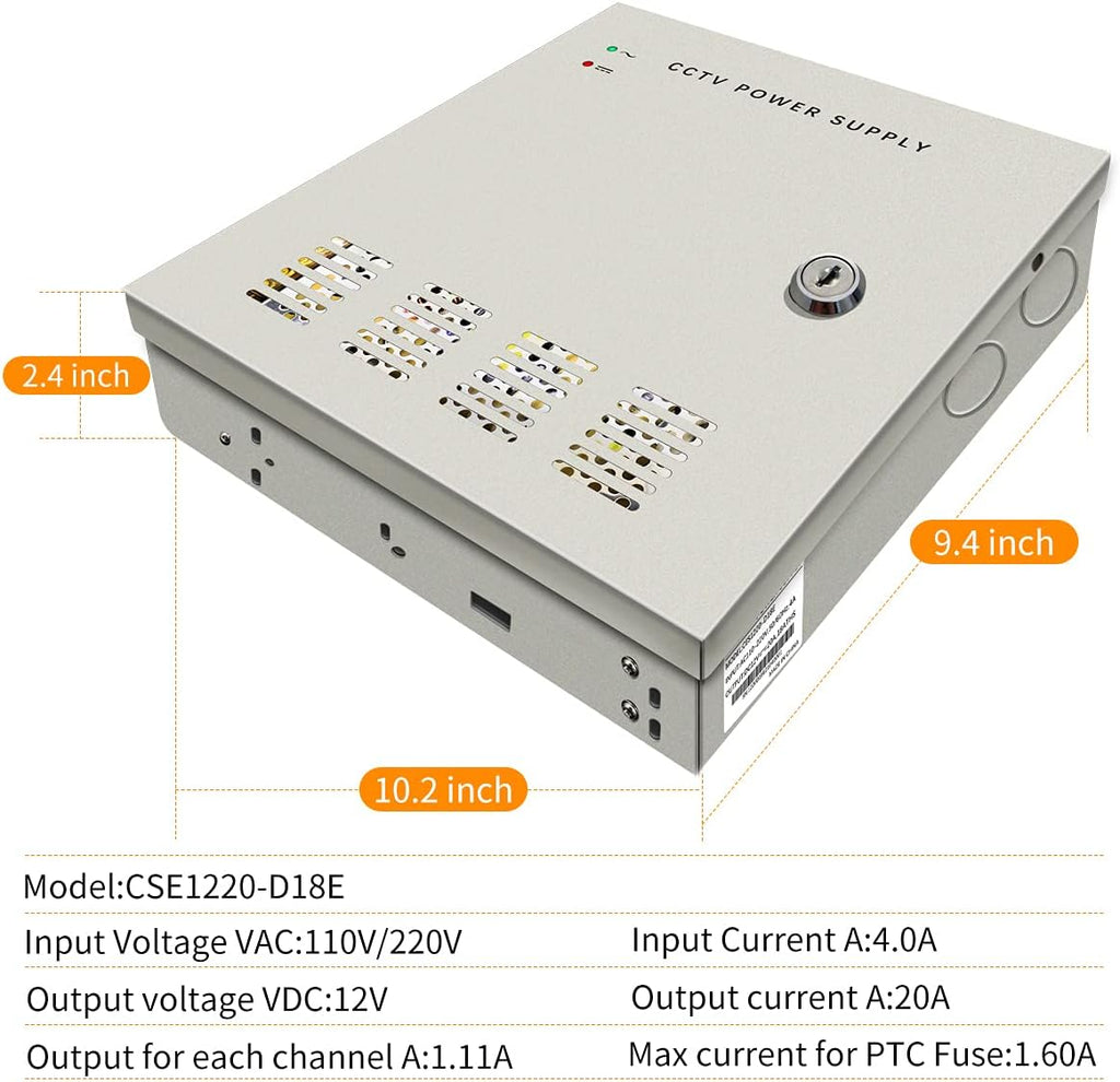 CCTV Power Supply 18 Channel 12V 20A R895308