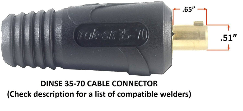 200 Amp Welding Ground Clamp Lead Assembly with Dinse Connector and #2 AWG Cable (75 Feet) A576009
