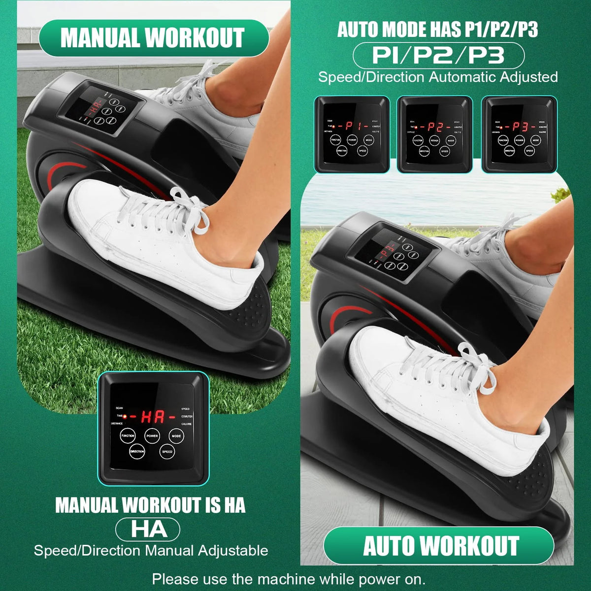 Under Desk Elliptical Machine Seated Pedal Exerciser with LCD Display R540