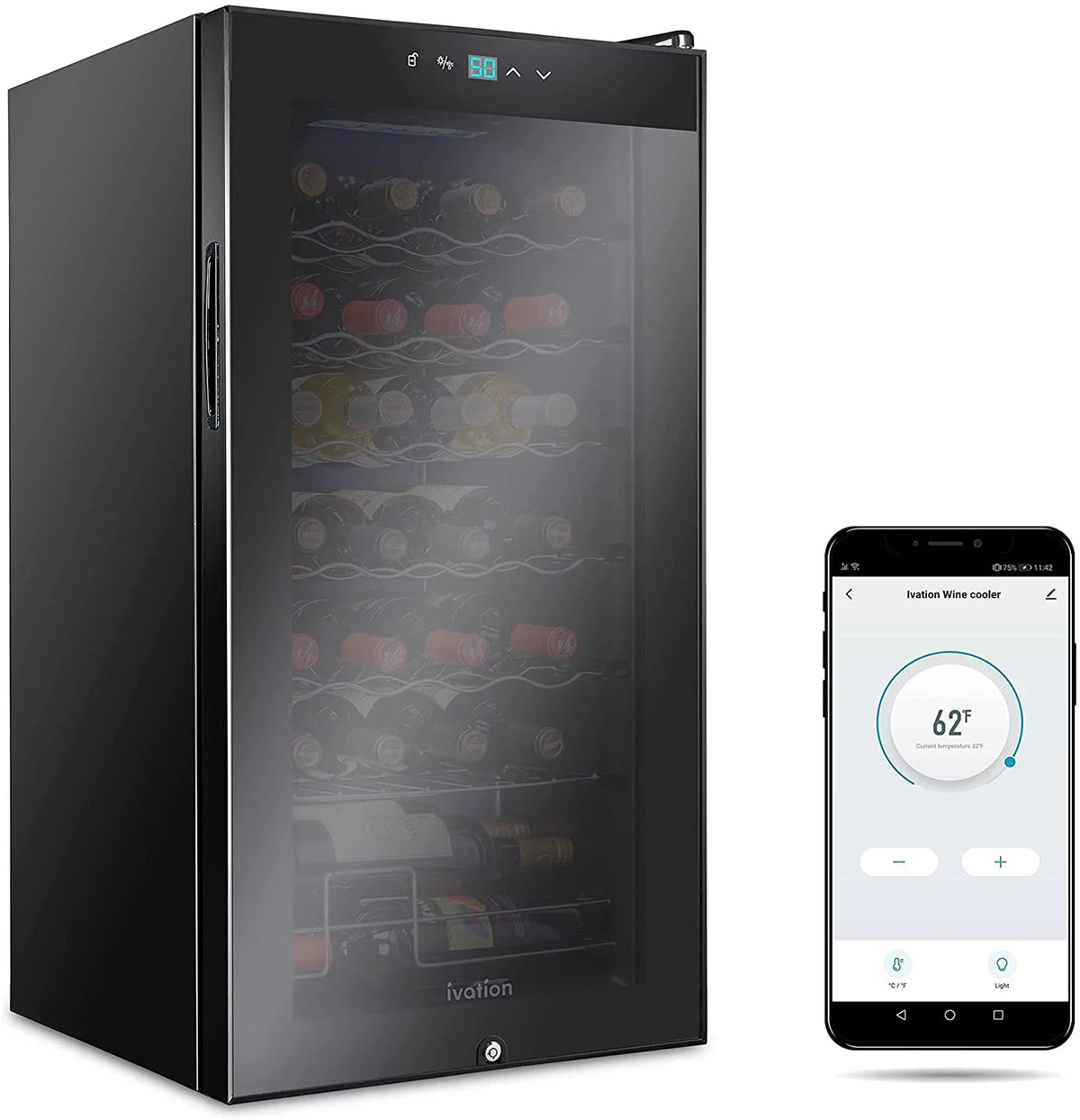 18 Bottle Compressor Cooler Refrigerator Black V146