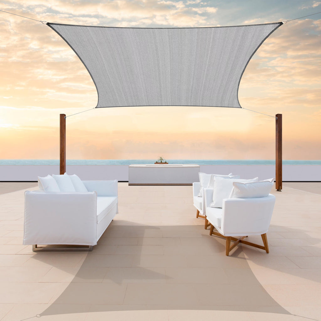 6' x 12' Rectangle Gray Sun Shade Sail Canopy I102019