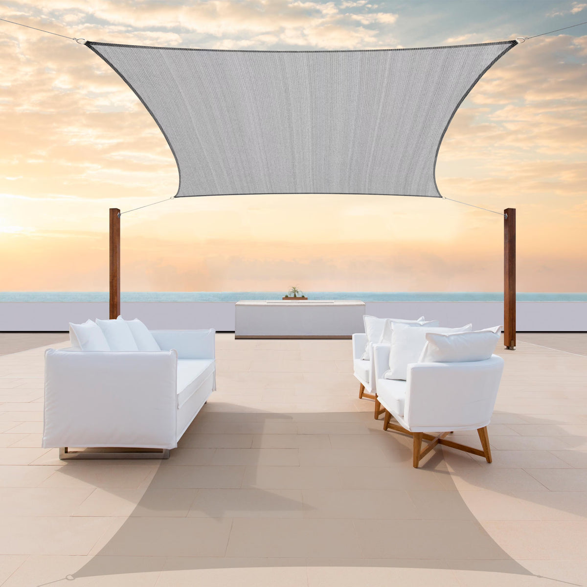 6' x 12' Rectangle Gray Sun Shade Sail Canopy I102019