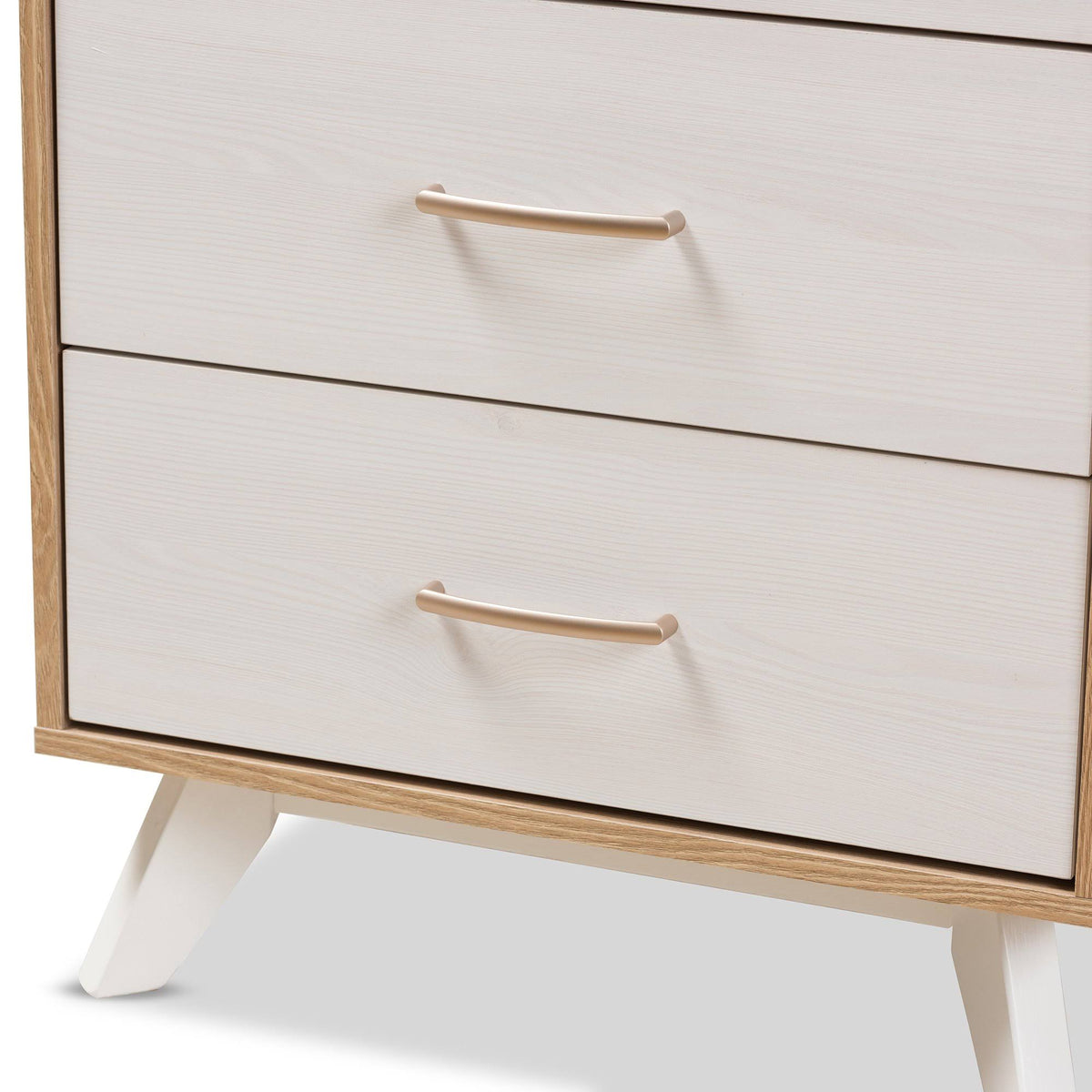 Natural Oak and Whitewashed Wood 4-Drawer Chest J343837