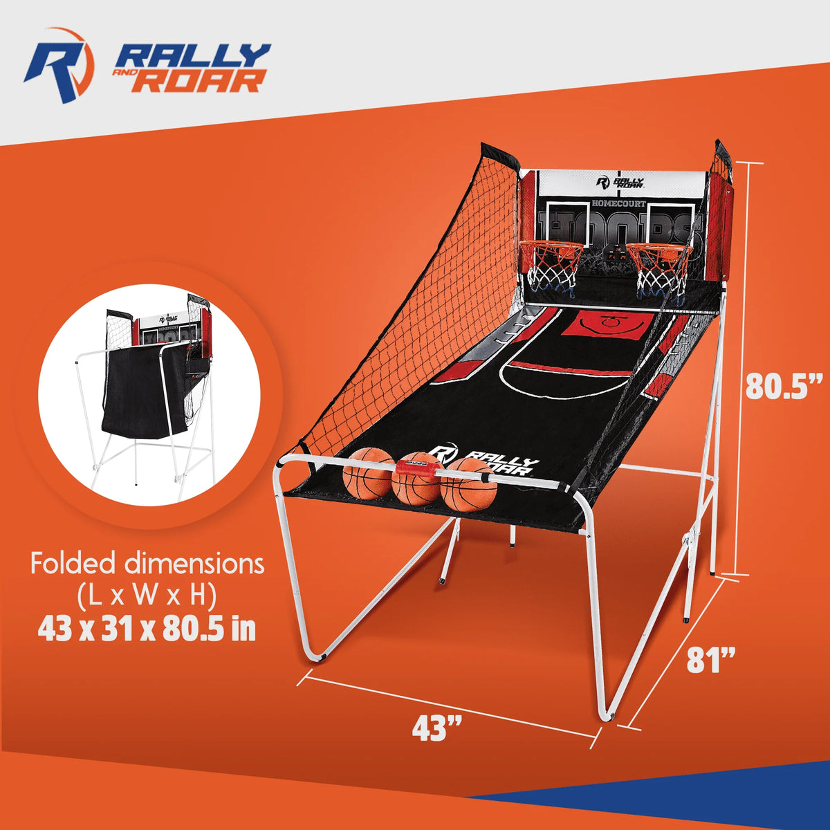 2 Player Shooting Basketball Game with Scoreboard & Balls S47991