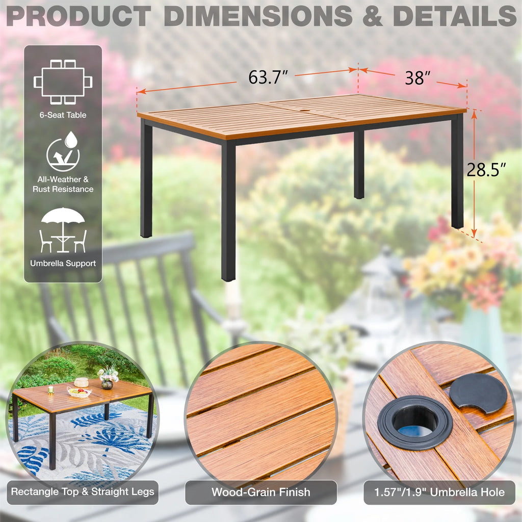 7-Piece Outdoor Dining Set with Swivel Chairs and Table C9130