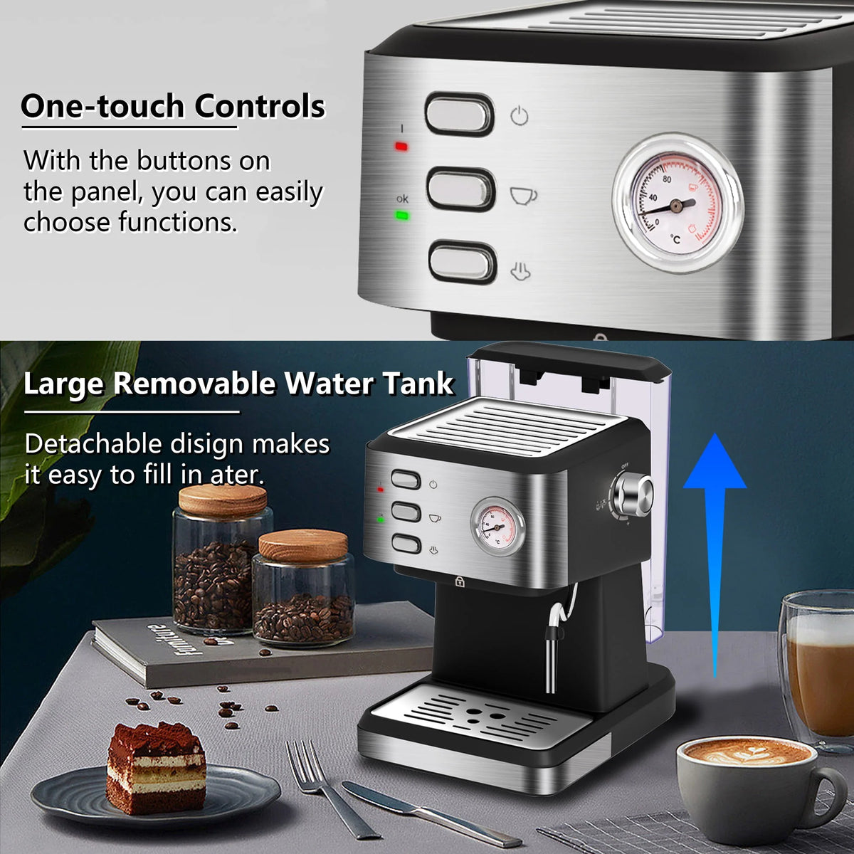 20 Bar Espresso Machine with Milk Frother S8393