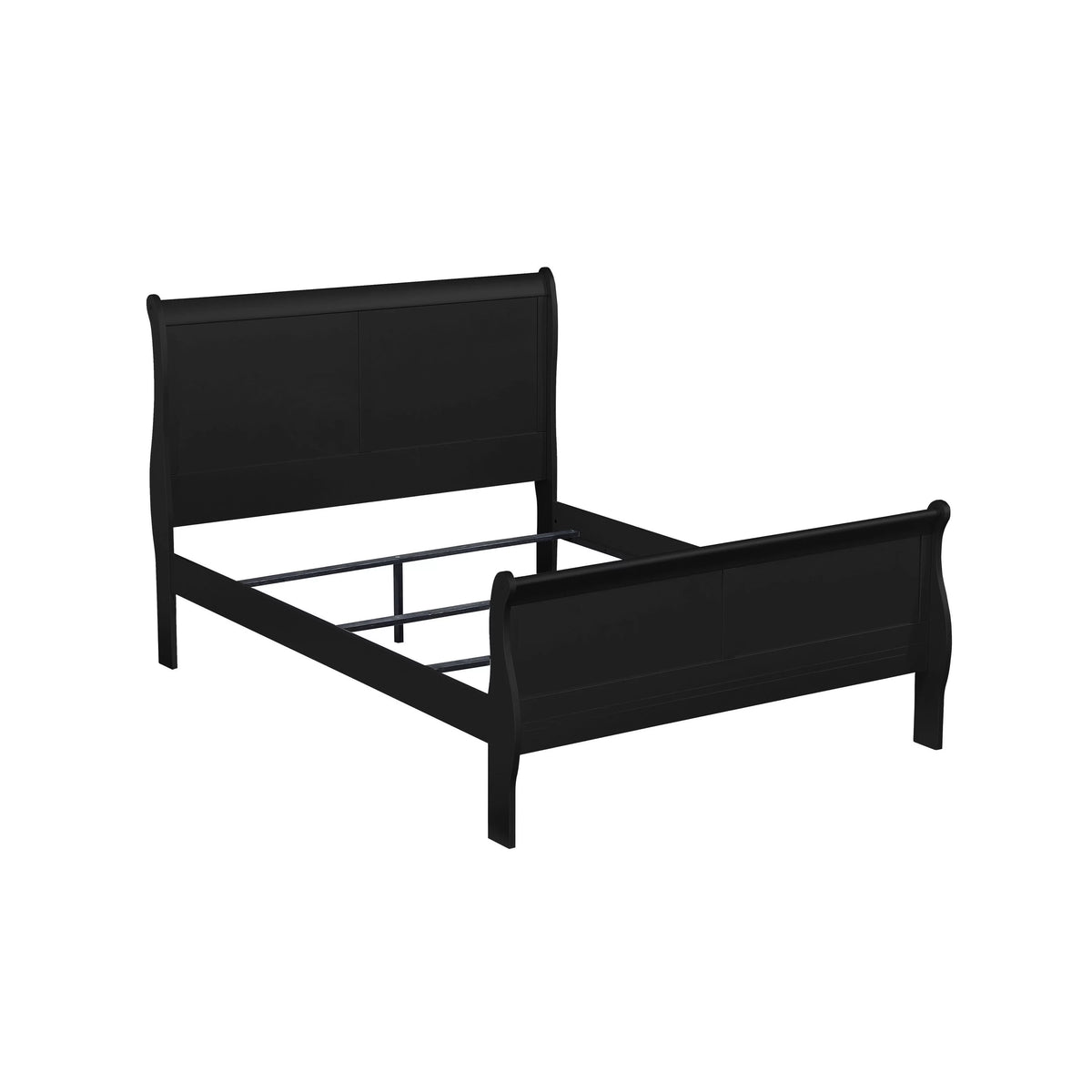 Black Full Sleigh Panel Bed F1099