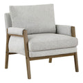 Smoke Gray Fabric Wood Frame Armchair W15994