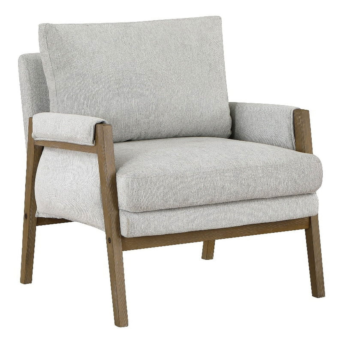 Smoke Gray Fabric Wood Frame Armchair W15994
