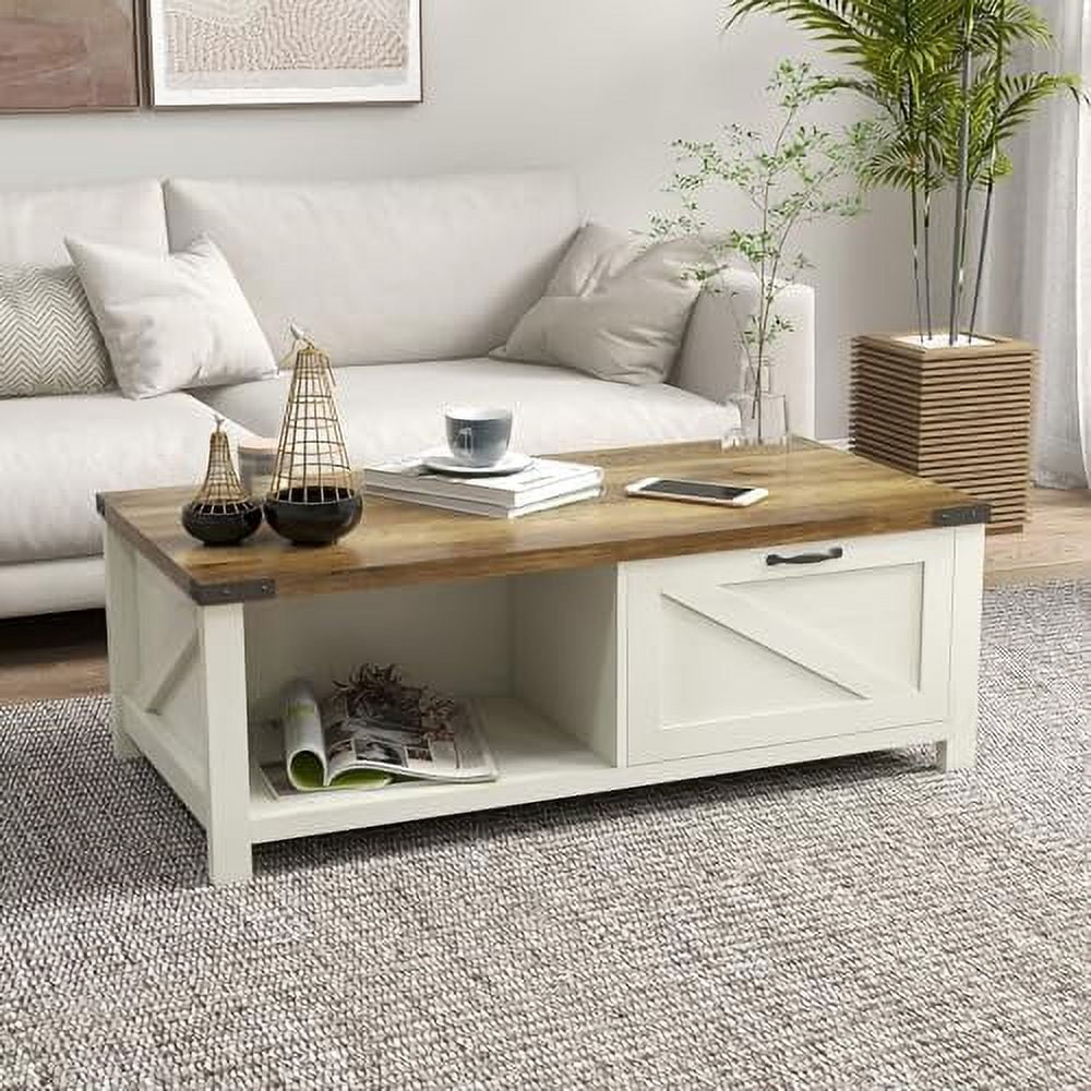 Farmhouse Coffee Table with Drawer Z669