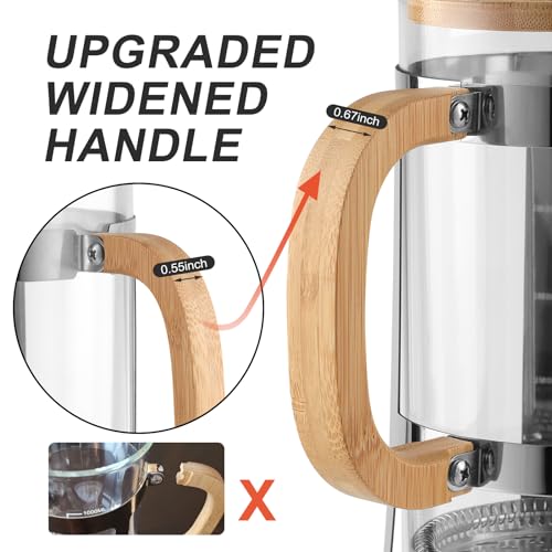34 oz French Press Coffee Maker with Bamboo Lid A382591