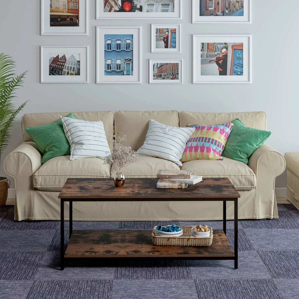 2-Tier Coffee Table with Storage Shelf C340045